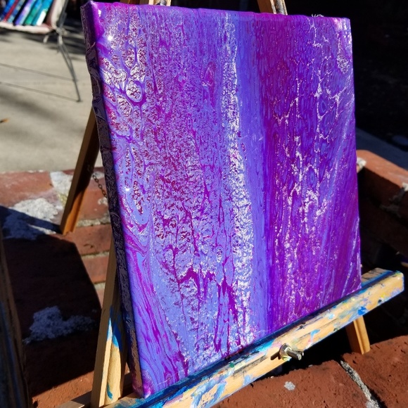 10x10 Purple Divide Paint Pour - Picture 6 of 8